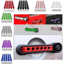 Aluminum Door Grab Handle Inserts Cover Trim for 2007-2018 Jeep Wrangler JK