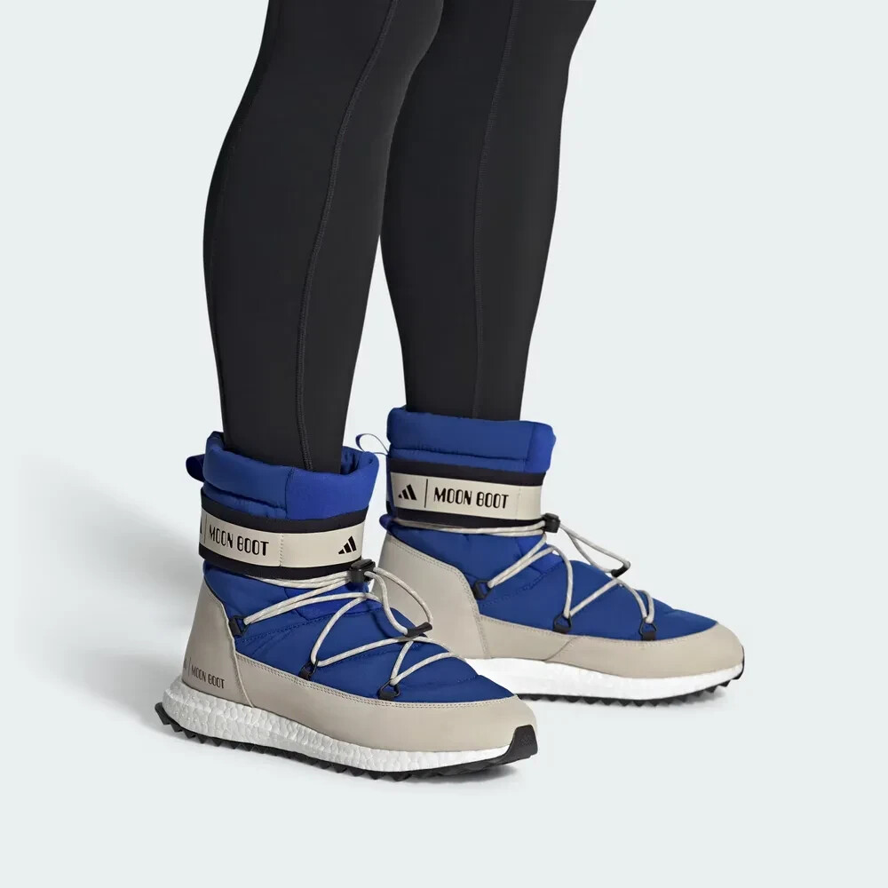 New Adidas x Moon Boot MoonBoost High Shoes - Power Blue/ Clear