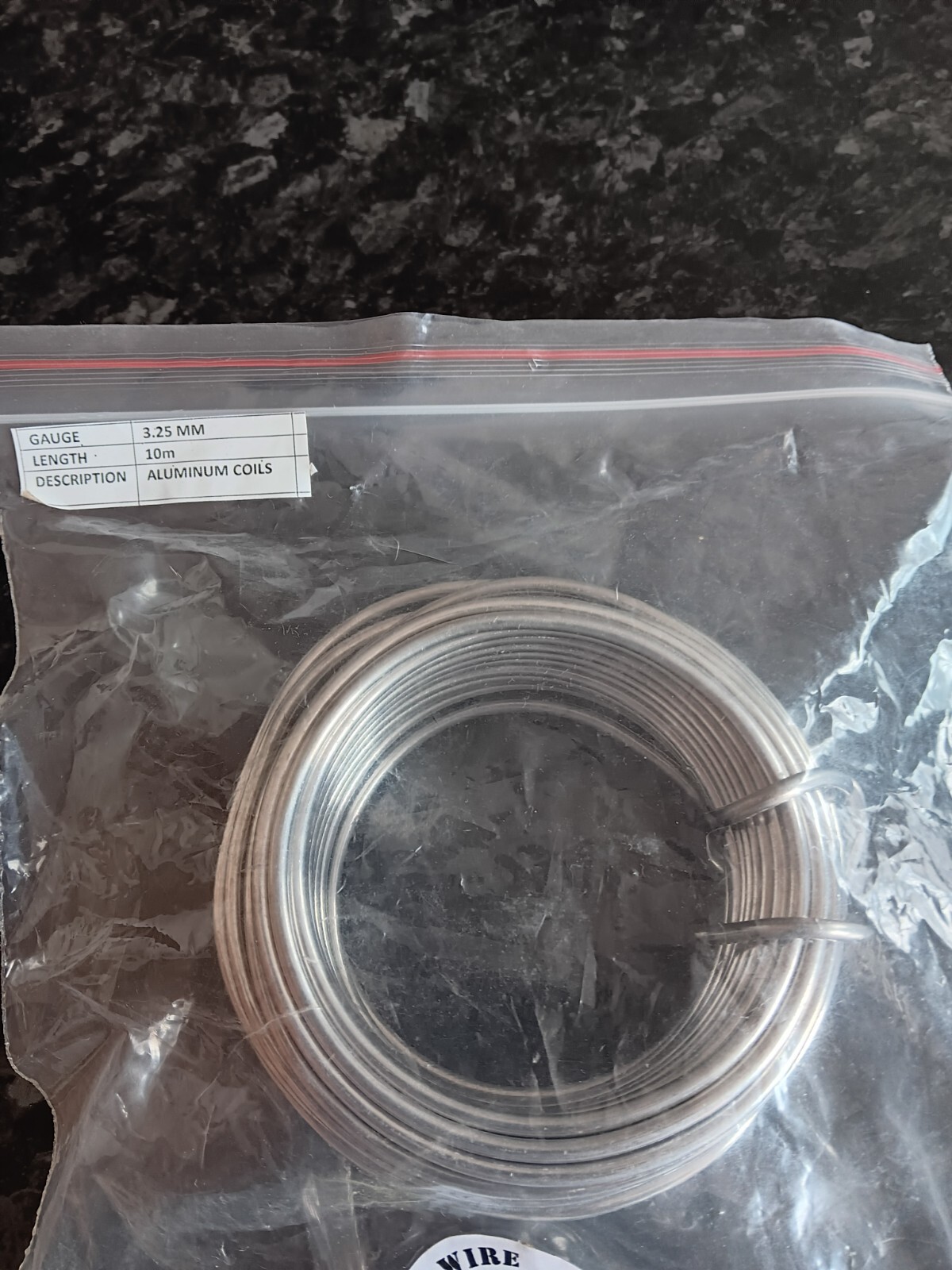 Aluminium Wire  3.2   mm dia x  10  metre Coil