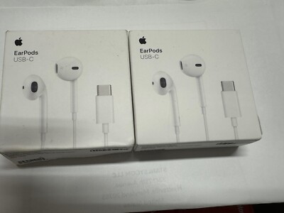 Apple Lot Of 2 EarPods Headphones USB-C Plug Wired Headset  Original NEW