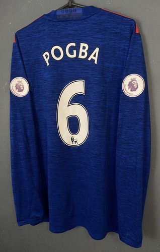 MENS POGBA #6 FC MANCHESTER UNITED 2016/2017 SHIRT JERSEY SOCCER FOOTBALL SIZE M - Picture 3 of 13