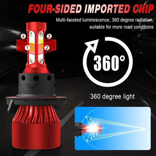 LED Headlight Bulbs H13 9008 for Ford F-150 04-2014 High Low Beam 24000LM 120W - Picture 9 of 12