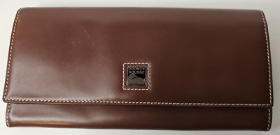 Dooney & Bourke 3/4 Zip Accordian Wallet in Black w/Tan Leather Trim! GUC!! Dooney & Bourke 3/4 Zip Accordian Wallet in | Mercari main image 2