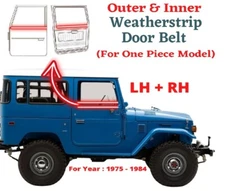 TOYOTA LAND CRUISER FJ45 FJ40 BJ40 Weatherstrip Door Beltline Seal No Vent