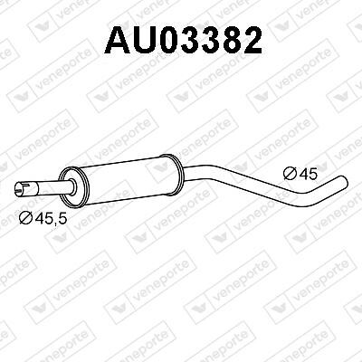Silencieux avant Audi A2 1.4 pot d'échappement intermédiaire