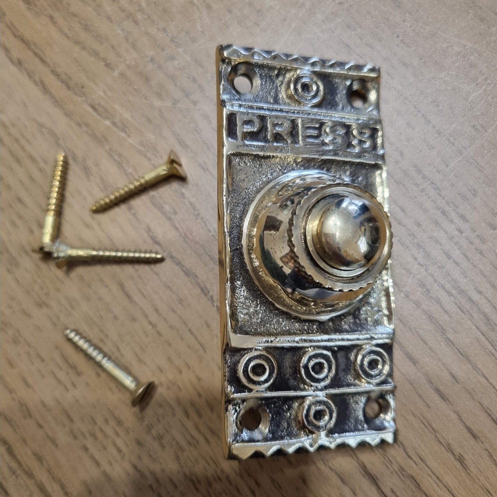 Rectangular Door Bell Push Button Switch Antique Brass Main Wire