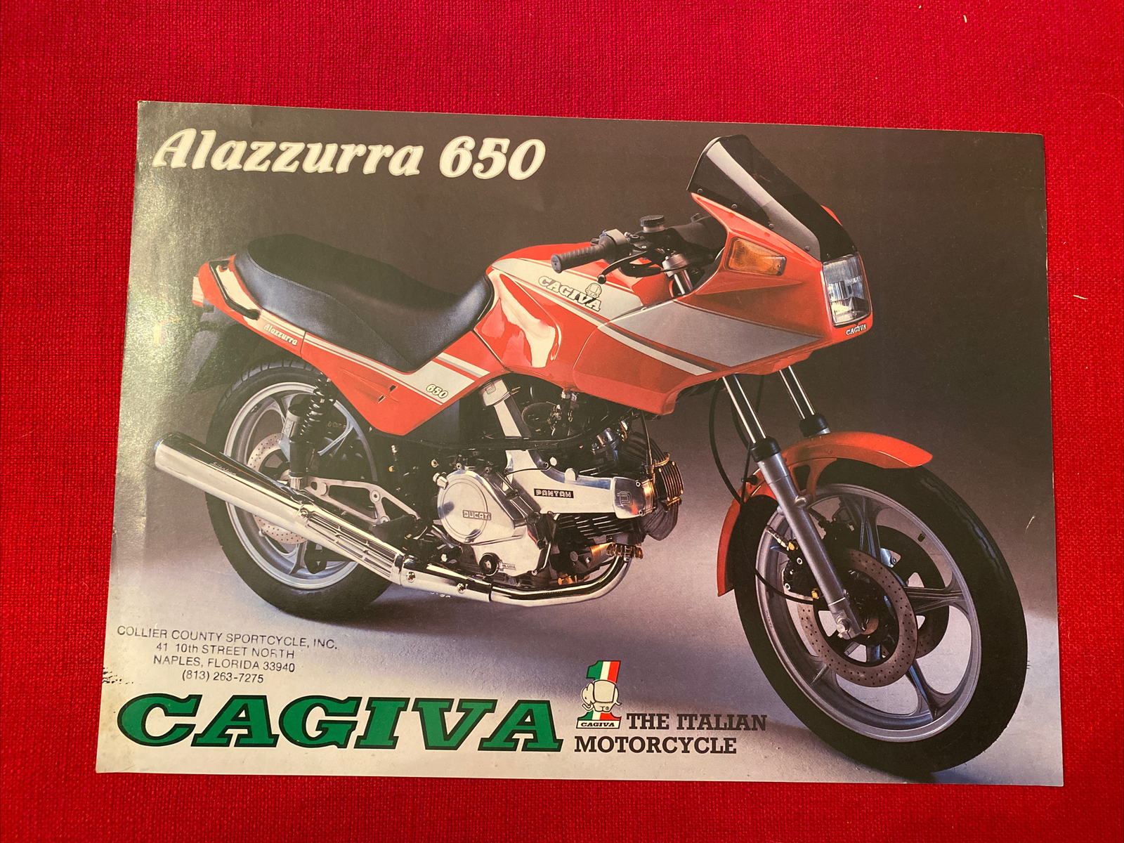 Cagiva Alazzurra 650 Motorcycle Single Sheet Brochure Original