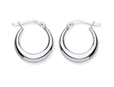 Sterling Silver Hoop Earrings - Plain Creole