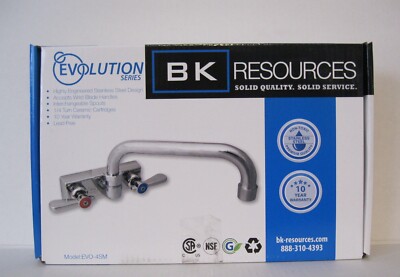 BK Resources EVO-4SM-12 Evolution Series Splash Mount Faucet w/ 12'' Swing Spout