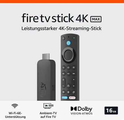 Amazon Fire TV Stick 4K Max, Streaming Über Wi-Fi 6E, Ambient-TV- NEU OVP
