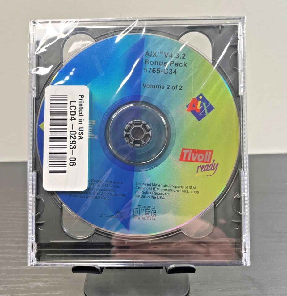 IBM AIX V4.3.2 Bonus Pack 5765-C34 Sellado Vintage UNIX Software CD Foto 3 de 3