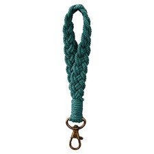 XGALBLA Soft Macrame Keychain Boho Handmade Wristlet Bracelet Style 1- Green