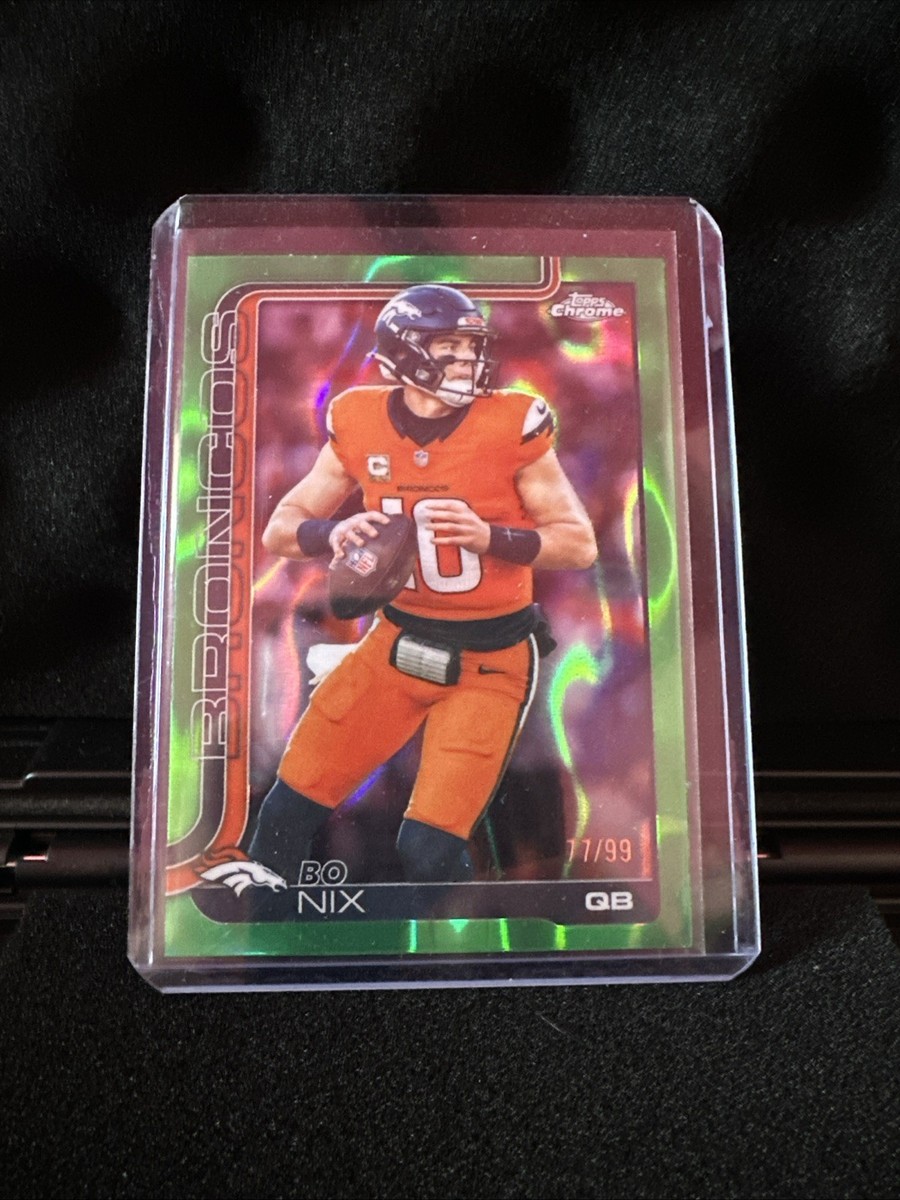 2025 Topps Chrome NFL Bo Nix Green Lava Refractor /99 | eBay