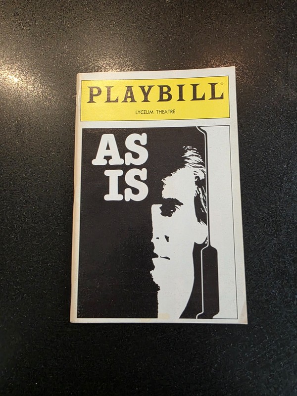 As Is Playbill w/Jonathan Hadary & Jonathan Hogan June 1985
