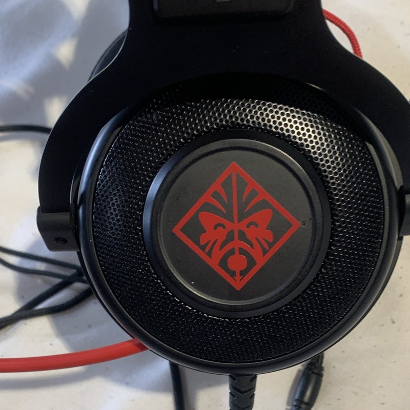 HP Omen Black/Red Wired 3.5mm Over-Ear Gaming Headset Boom Mic 40mm