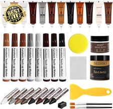 Wood Furniture Repair Kit, 12 Colors Wood Fillers, Wood Putty with Beeswax, Furn