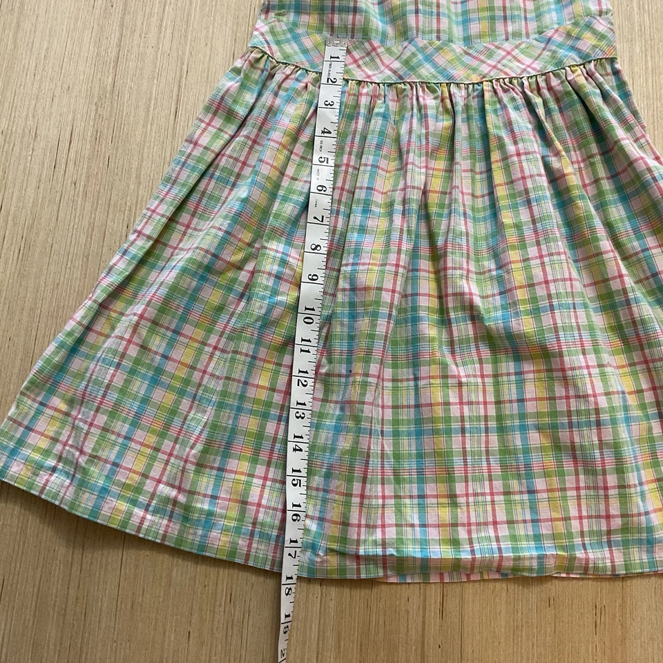 Gymboree Size 6 HAPPY RAINBOW Girl Dress Plaid Spring Summer Easter Vintage Zip - Image 2 of 4