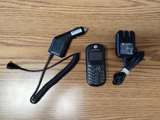 MOTOROLA C139 VINTAGE CELL PHONE CINGULAR WITH AC AND CAR CHARGERS