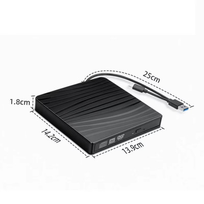 Optical Drives Cases USB 3.0/Type-C with Dual Head Power Cord Drive External Cas