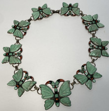 Vintage Sterling Silver and Turquoise Butterfly Necklace by Federico Jimenez