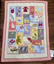 RedEnvelope Alphabet ABC Baby Quilt Blanket 37x48 Cotton Nursery 2010