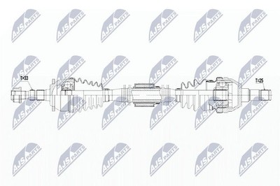 Original NTY drive shaft NPW-PL-067 for Opel