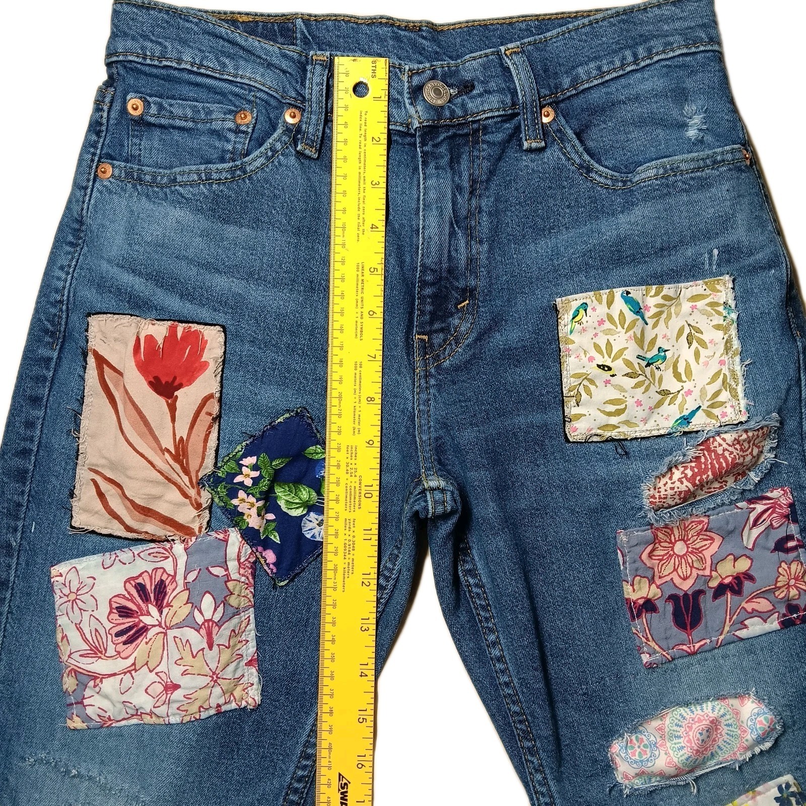 Levi's 511 Patchwork Jeans Dancing Bear 6 Women (… - image 12
