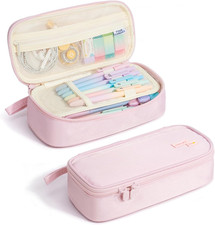 Large Pencil Case, 5 Compartments Pen Organizer Pouch
