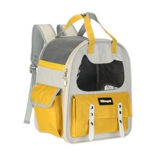 Cat Backpack Carrier Breathable Pet Hiking Backpack Pet Supplies Yellow