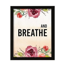 And Breathe, Watercolor Framed Kitchen Wall Art