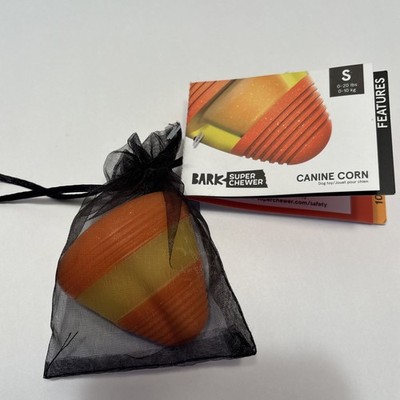 Bark Box Super Chewer Canine Candy Corn Dog Chew Toy Nylon Rubber Small-20lb NEW