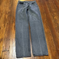 Vintage 80s Levi  s 501 -0658 Black Denim Jeans Red Tab Button Fly Size 30x32 USA