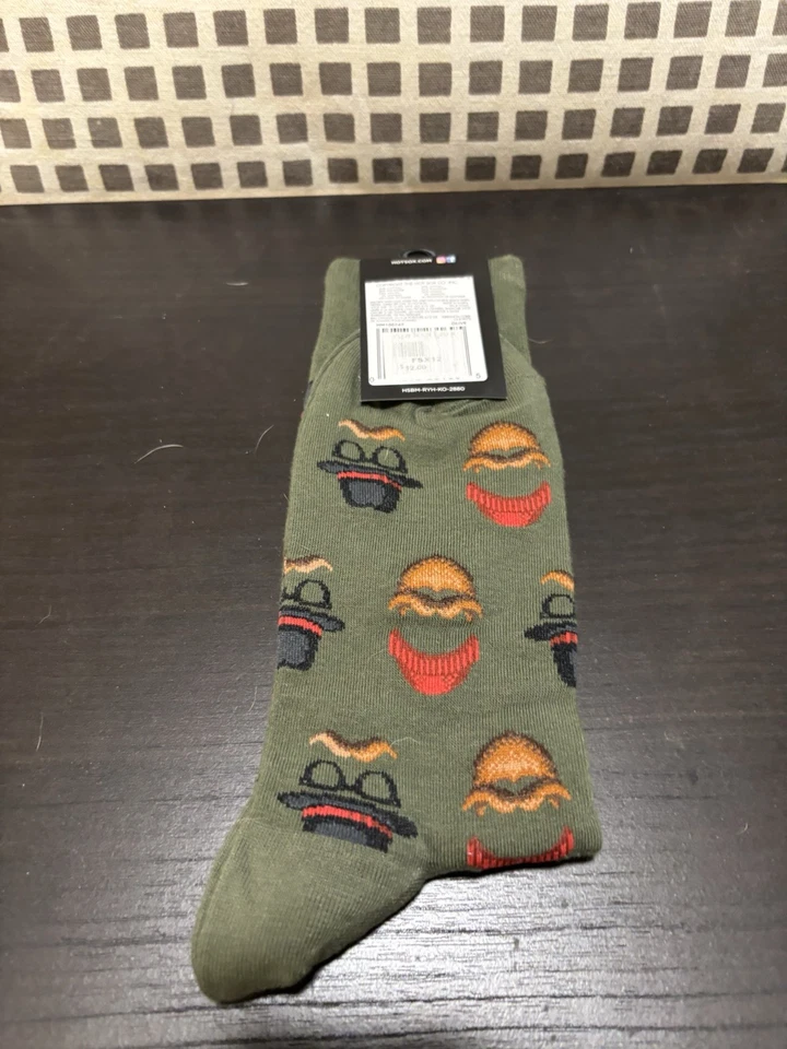 Mens Hotsox Mustache and Beard Crew Socks : Cotton Blend - Image 2 of 3