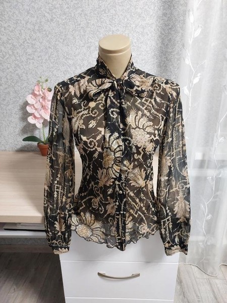 Women Diane von Furstenberg Shirt Beige Silk XS