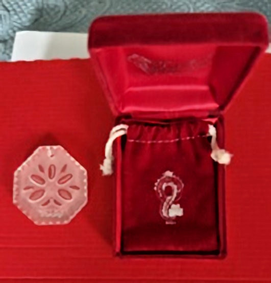 Vintage 1988 Waterford Five Golden Rings Crystal Christmas Ornament wBox & Pouch