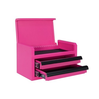 Hyper Tough Mini 10-inch 2-Drawer Steel Toolbox   Pink