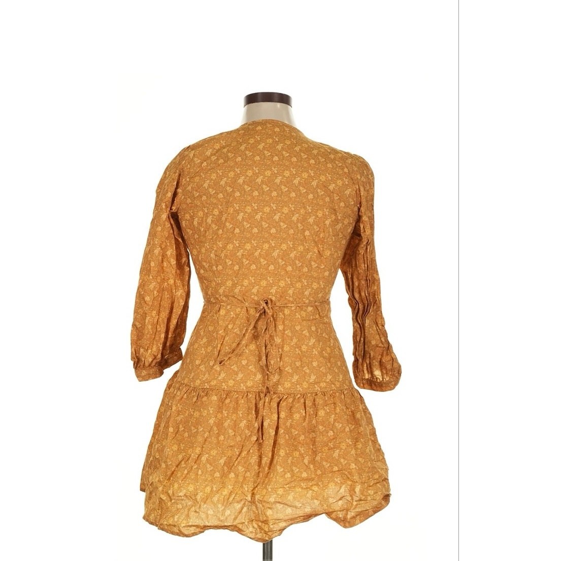Christy Dawn Talia Dress | XL |100% Organic Cotton Floral Wrap Mini|Made in USA View 3