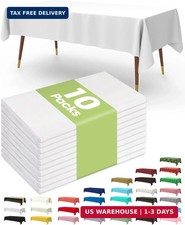 Pureegg Plastic Table Cloth 10 Pack 54x108 Inch Disposable White Party
