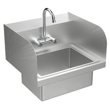 Heavy Duty Hand Wash Commercial Sink Wall Mount Utility Sink w/Side Splash Guard