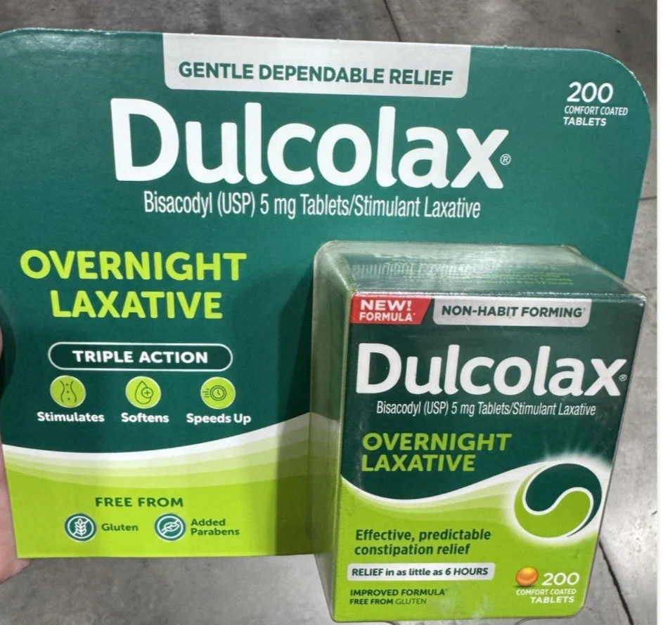 Dulcolax Laxative Tablets 5mg Bisacodyl USP Constipation Relief 200 Overnight