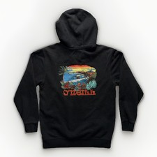 O  Neill Hoodie Youth Large Black Surf Graphic Pullover Beach Logo Sweatshirt