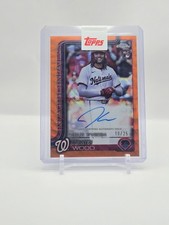 James Wood 2025 Topps Chrome Update Orange Wave Auto 10/25 #CRDA-JWO, Nationals