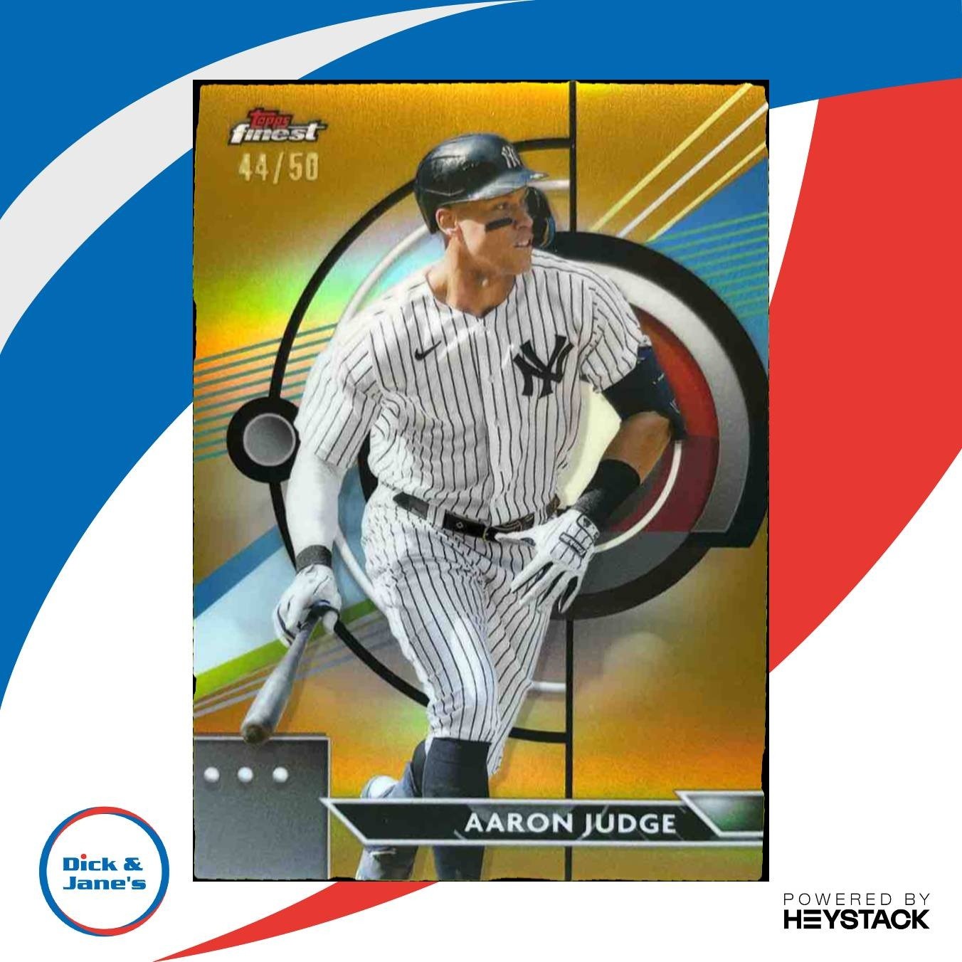 2023 Topps Finest Aaron Judge Gold Refractor 44/50 #1 New York Yankees