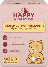 Premium Ultra-Thin Diapers, Size 3, 15-22 Lbs, 50 Count  Ultra-Absorbent Dispos