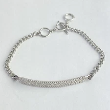 Auth SWAROVSKI - Silver Clear Hardware Swarovski Crystal Bracelet