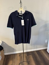 Lacoste Men's Polo Shirt Navy Blue Short Sleeve L Button Logo