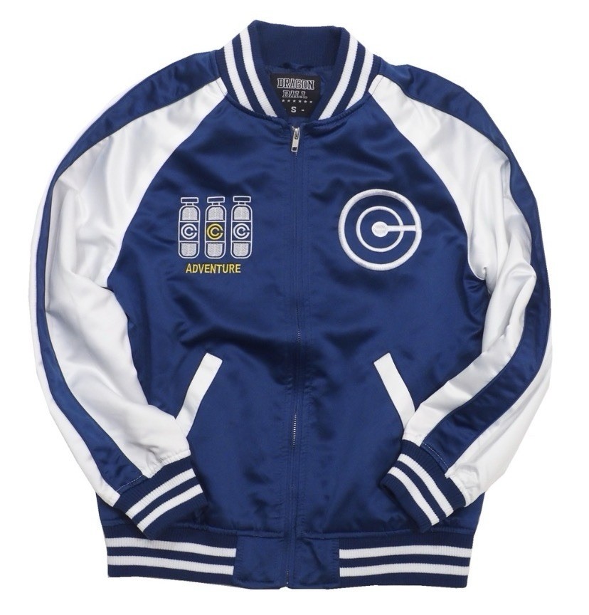 ジャケット・アウター 617 DB Capsule Corp Sukajan Blue 3L JKT Dragon Ball Z Capsule Corp Sukajan Blue Satin Bomber Jacket Size M
