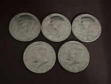 1971 1972 1973 D KENNEDY MEZZO DOLLARO set di 5 monete Denver come nuove circolate
