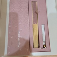 Louis Vuitton Wooden Folding Fan in Pink with Tassel   Elegant Luxury Accessory