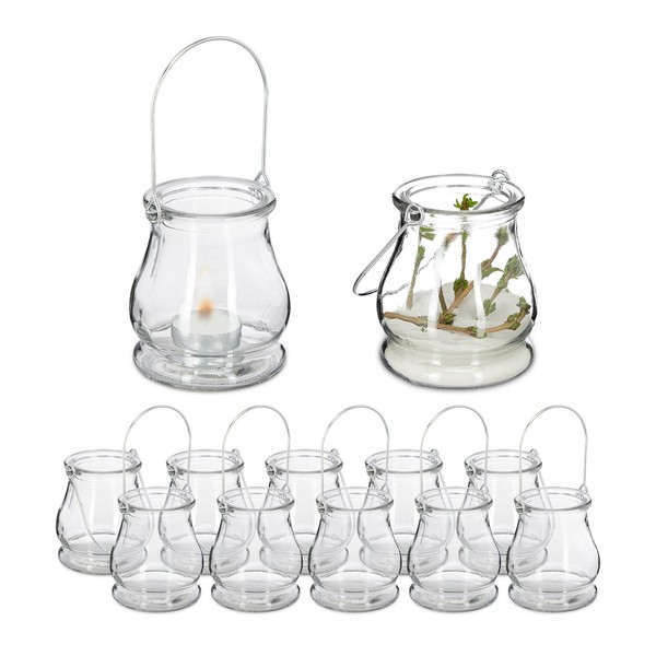 Windlicht Windlichter Set Teelichthalter Glas 12 StüCk Transparent Windlichtset-image